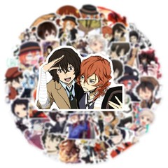 50Pcs Bungo Stray Dogs Stickers,Popular Classic Anime Stickers Waterproof Dg
