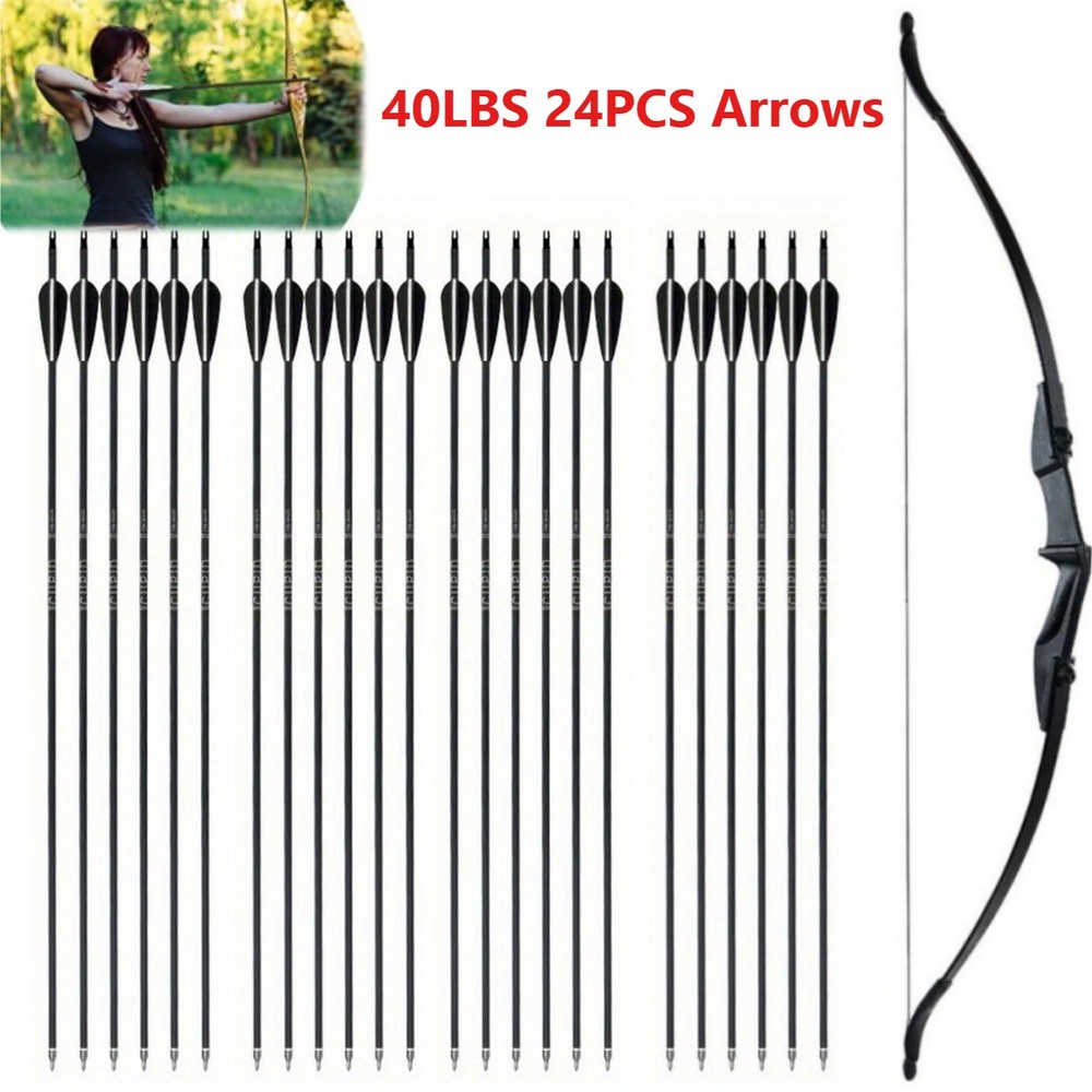 Recurve Bow and 24Pcs Arrow Set 57″ Takedown Recurve Bow for Targeting Practice