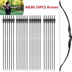 Recurve Bow and 24Pcs Arrow Set 57″ Takedown Recurve Bow for Targeting Practice