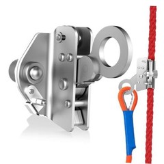 Self-Locking Rope Grab Ascender, Alloy Steel, Suitable for Heavy Silver 16-18mm