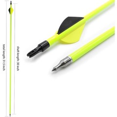 12PCS 30″ Archery Carbon Arrows Spine 500 OD 7.8 mm Arrows with Removable Tips