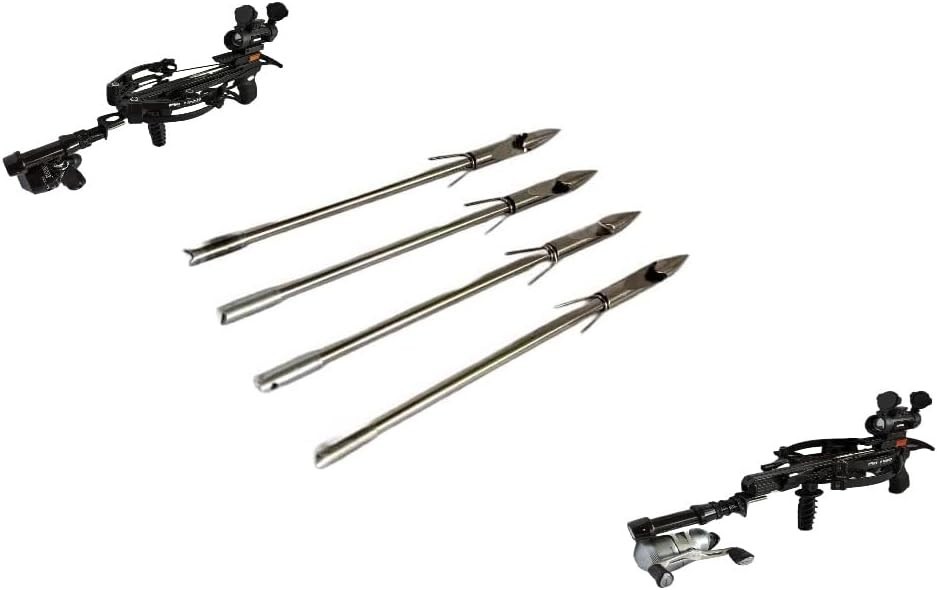 4 x Steel Fishing Arrows for 150lbs and 125 lbs Mini Striker Pistol crossbows