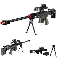 315 FPS 6mm Airsoft Sniper Rifle Gun Full Tactical Setup 38″ w/ Dummy Scope