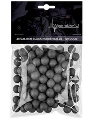 Wearable4U .68 Cal Reusable Black Rubber Balls for Paintball Gun 100 pack