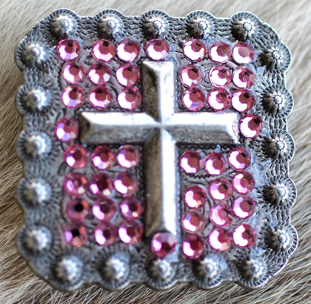 4 Conchos Rhinestone Horse Saddle Western Cross