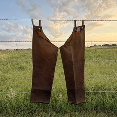 Filson Tin Cloth Chaps Waxed Cotton Long Hunting Trail Pants Made in USA
