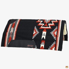 HILASON 32×32 In Western Horse Saddle Wool Blanket Pad Fur Padding Black