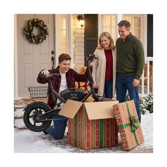 Electric Bike with Basket, 14″ Folding Ebike 22 MPH, 35 Miles Range, Dual Sus…