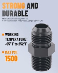 4AN Male Flare to 1/8″ NPT Pipe Fitting 4AN to 1/8NPT Straight Flare NPT