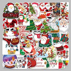 Mix 10/50 PCs Christmas Holiday Gift Graffiti Luggage Notebook Vinyl Stickers