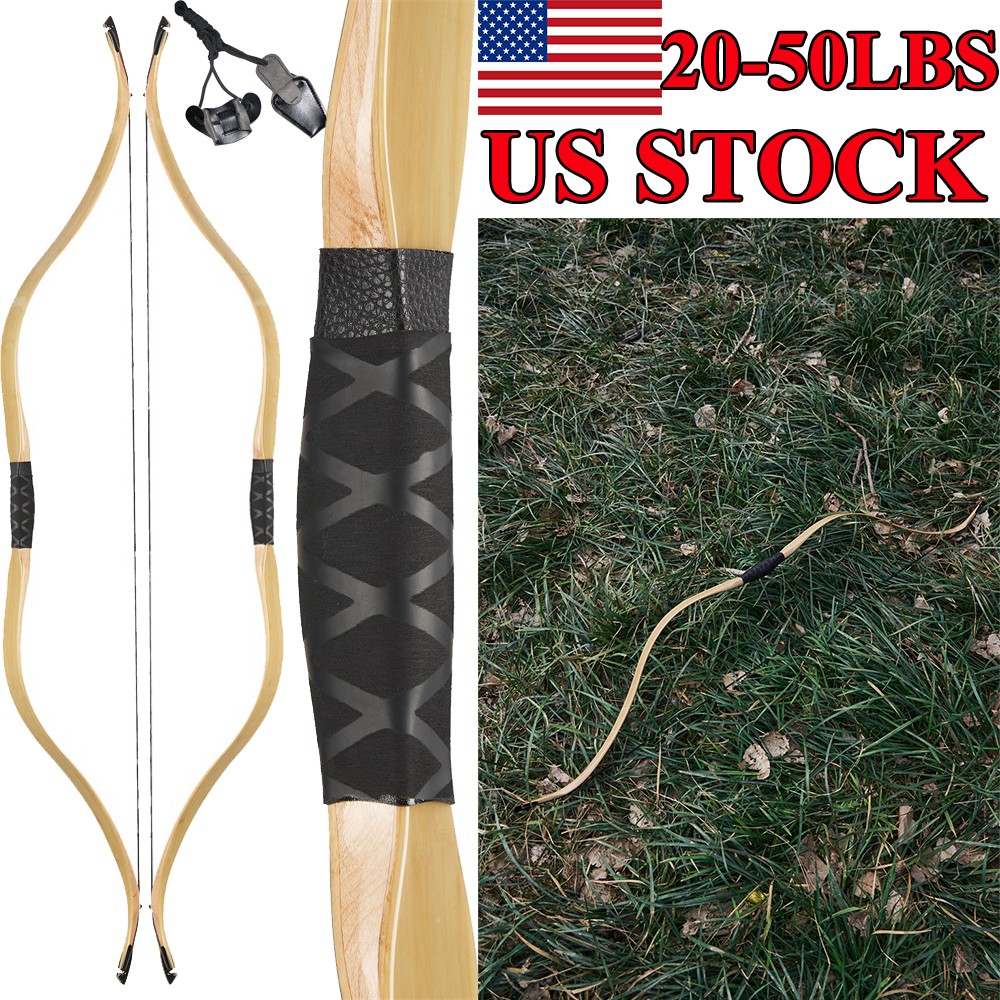52″Archery Traditional Recurve Bow 20-50LBS Handmade Laminated Mongolian Hunting