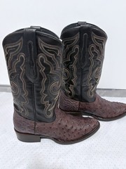 J.B Dillon Reserve Ostrich Chocolate Men’s Western Boots JBR1061EE Size 8.5