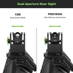 Iron Sights 45 Degree Offset Flip Up Sights with Red Green Fiber Optic Dots,F…