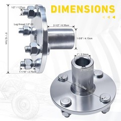 4″ x 4″ Go-Kart Live Axle Hub Kit with 8 Lug Nuts – Durable & Easy to Install