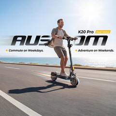 Ausom L2 Max Electric Scooter, 1000W Motor,90km Max Range,Front/Rear Disc Brakes