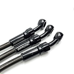 AN3 28 90 Degree M10 Stainless Steel Braided Motorcycle 120 cm (47.2 Inches)