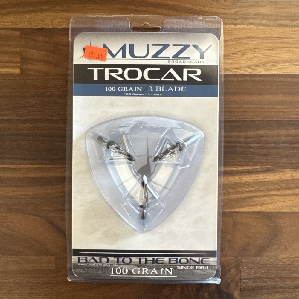 Muzzy Trocar 100gr 3-Blade Fixed Broadheads