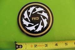 FKD Skateboard Bearings Gold Black White Saw Z36B Vintage Skateboarding STICKER