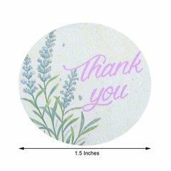 500 White 1.5 in Round Self Adhesive STICKERS Floral Thank You LABELS DIY Craft