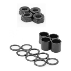 Skateboard Hardware Refresh Kit – Abec 5 Bearings, Risers, 1″ Hardware, Nuts