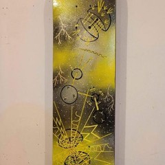 Skateboard Deck abstract space Painting Yellow Wall mount
