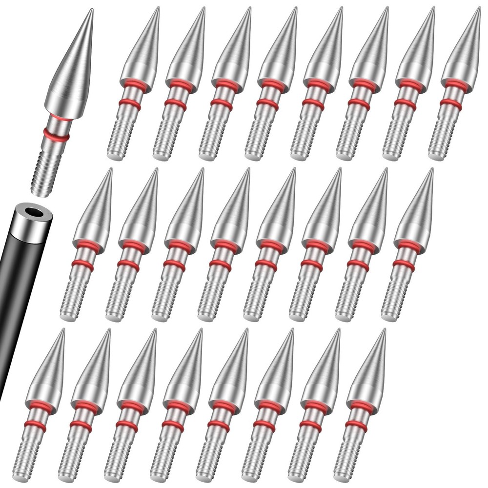 Pawfly 24 Pcs 100 Grain Silver 100 gra», C-5/16»100Grain,Dual O-Ring,