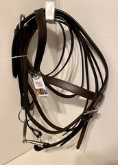 NWT TOUGH 1 Dark Oil Leather Western Browband Headstall w/Split Reins & Bit S-73