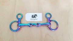 Rainbow MultiColor Horse Hanging Cheek Baucher Bit Snaffle Lozenge Fat Oval Link