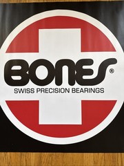 Powell Peralta Skateboard Shop Banner – Bones Swiss Bearing- Vinyl 30″ x 30″ New