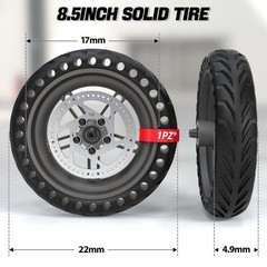 1PZ SH7-N2B 8.5 Inch Solid Tire Rear Wheel with Brake Disk Replacement for Xi…
