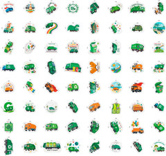 100Pcs Garbage Truck Stickers for Water Bottle, Laptop – Trash Truck Stickers –