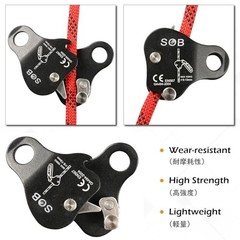 Climbing Ascender Fall Protection Rope Grab Belay Device Gear Aluminum Black