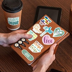 200 Pcs Inspirational Jesus Bible Verse Stickers for Water Bottles Scrapbook