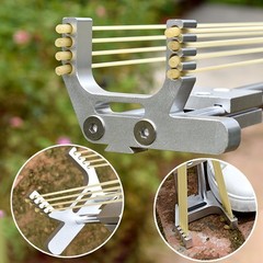 Silver Hunting Slingshot Kit with Laser Light, 6 Bands, for Big Game & Fishing