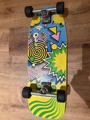 Brand-X Complete Skateboard Multicolor Art Graphic Wood Deck Vintage. Authentic