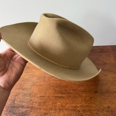 Vintage Stetson Ranger Style Felt Cowboy Hat Size 7 Tan Silverbelly Western
