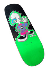 New Deal John Montesi Alien Neon R7 Skateboard Deck Old School Shape