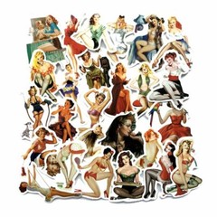 Lot 50 Vinyl Glamor Girl Retro Beauty Laptop Stickers Decals Sticker PVC