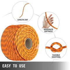 VEVOR 7/16″x200′ Polyester Rope Braid Rope Rigging Rope 8400lb Breaking Strength