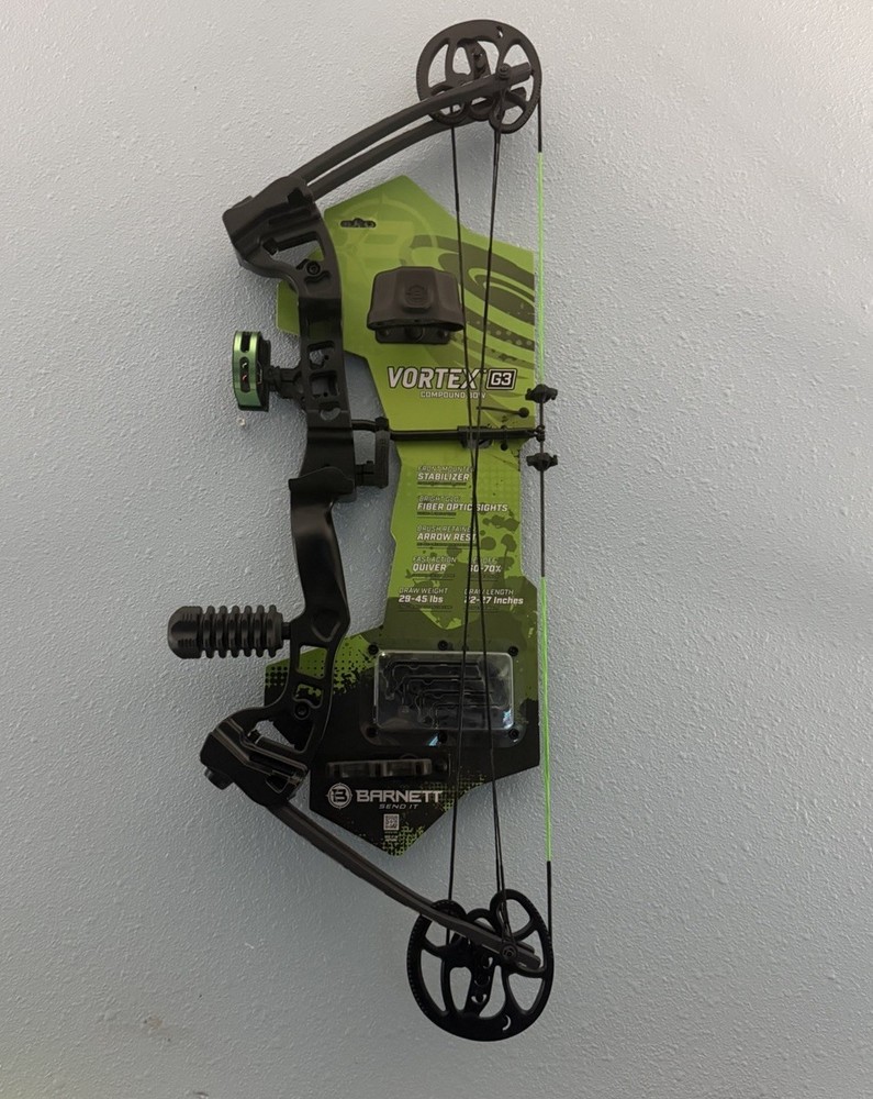 Barnett Vortex G3 Compound Bow Youth Right Hand 25-45 lbs Green Black 33″