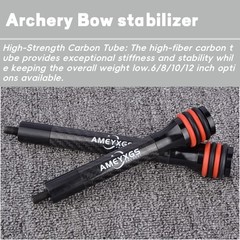6/8/10/12″ Bow Stabilizer Carbon Balance Bar Archery Dampener Shock Absorber Rod