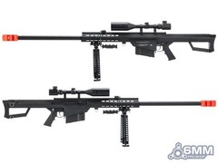 6mmProShop Barrett Licensed M82A1 Bolt-Action Airsoft Spring Sniper Rifle Black