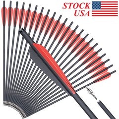 20in Crossbow Bolts Carbon Crossbow Arrows Replaceable Tips for Hunting Shooting