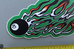 Low Card Skateboards Punk Pool Eight Ball Green Red Z83B Skateboarding STICKER
