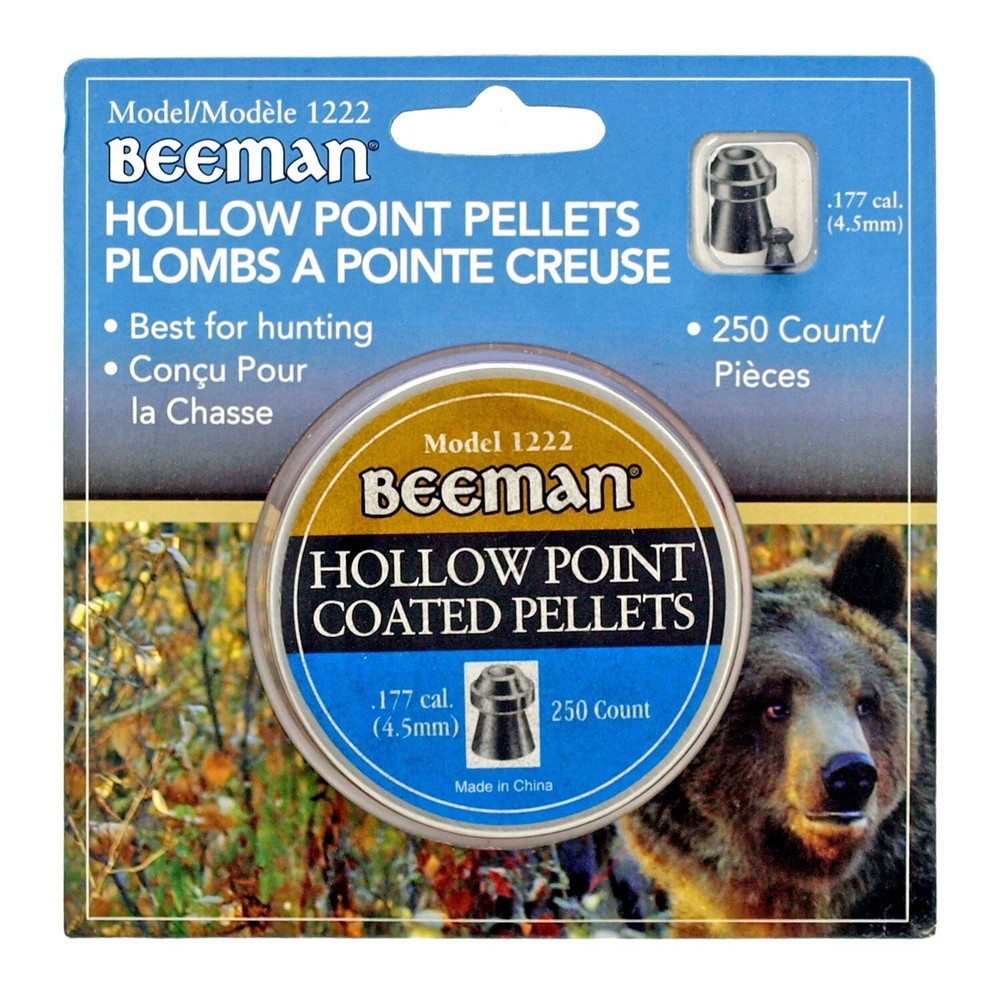 BEEMAN Premium 250 Count COATED HOLLOW POINT 4.5mm .177 Caliber Pellets