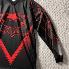 WARPED SPORTZ PAINTBALL JERSEY – ADULT SIZE EXTRA LARGE XL – BLACK /RED – OG