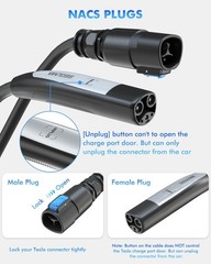 EV Charger Extension Cable for Tesla, Up to 50A 21FT 240V 12KW NACS Extension Ca