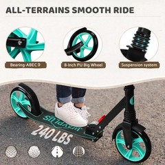 Wayplus Aquas Kick Scooter For Kids Teens Adults – Foldable Lightweight 8-Inch