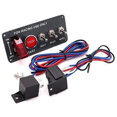 Jeemiter 12V 30A Ignition Switch Panel Kit, 5-in-1 Engine Start Push Button