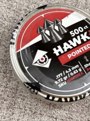Hawki Airgun Pellets Pointed 500 Count .177 / 4.5mm 9.72gr /0.63 g Sealed